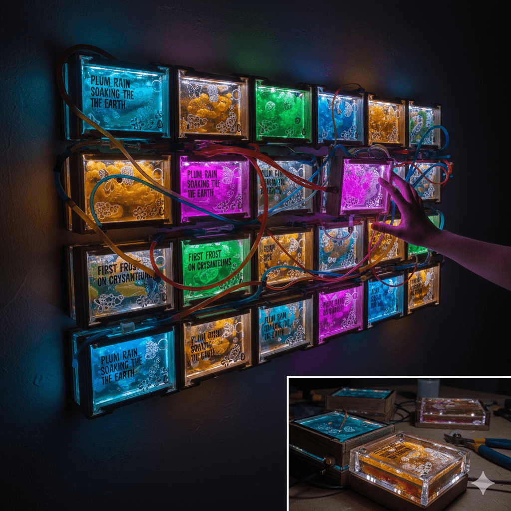 Living Microseasons Calendar with LED bioreactor panels